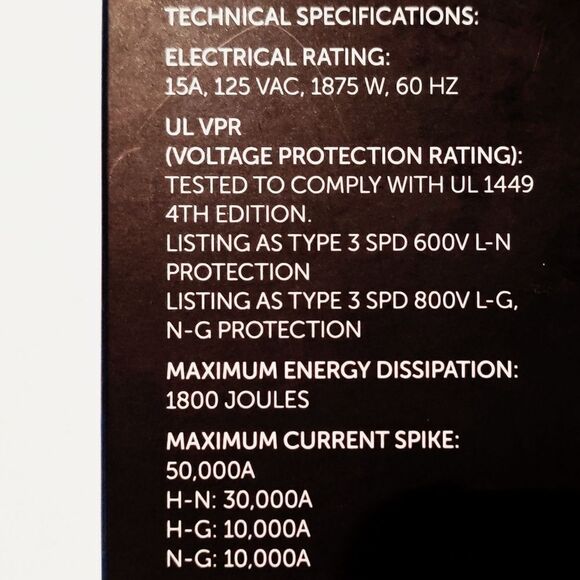 New Globe Electric 4' 6 Outlet Extension Cord White 2 USB Surge Protector - Picture 6 of 10